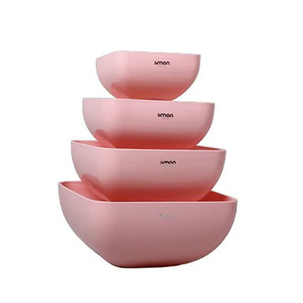 ست کاسه چهارتایی بدون درب مربع لیمون